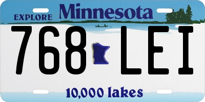 MN license plate 768LEI