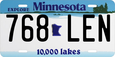 MN license plate 768LEN