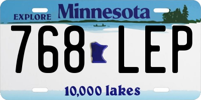 MN license plate 768LEP