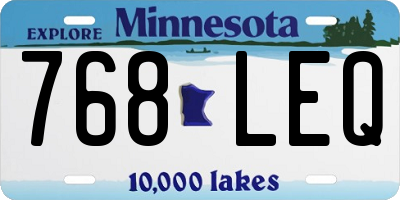 MN license plate 768LEQ