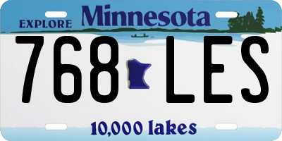 MN license plate 768LES
