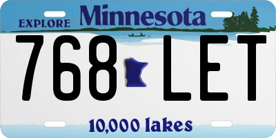 MN license plate 768LET