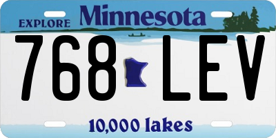 MN license plate 768LEV