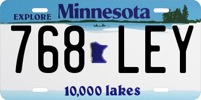 MN license plate 768LEY