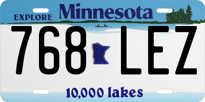 MN license plate 768LEZ