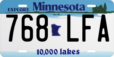 MN license plate 768LFA