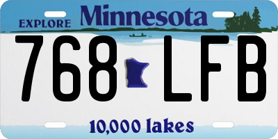 MN license plate 768LFB