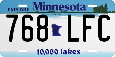 MN license plate 768LFC