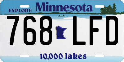 MN license plate 768LFD