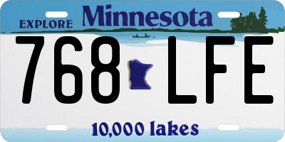 MN license plate 768LFE