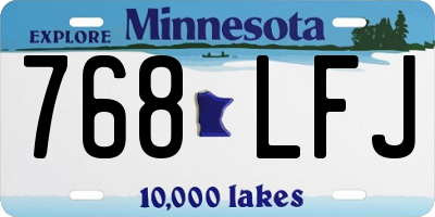 MN license plate 768LFJ