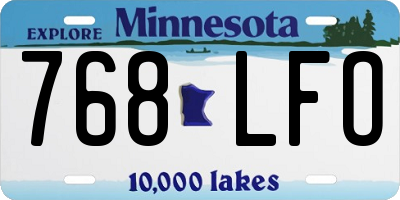 MN license plate 768LFO