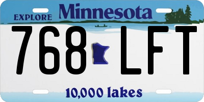 MN license plate 768LFT