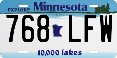 MN license plate 768LFW