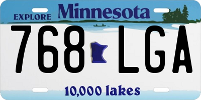 MN license plate 768LGA