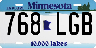 MN license plate 768LGB