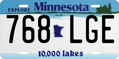 MN license plate 768LGE