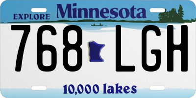 MN license plate 768LGH