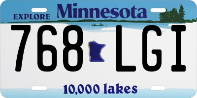 MN license plate 768LGI