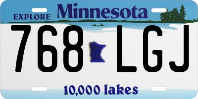 MN license plate 768LGJ