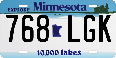 MN license plate 768LGK