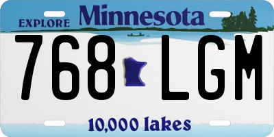 MN license plate 768LGM