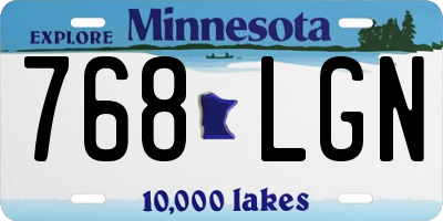 MN license plate 768LGN