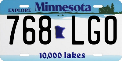 MN license plate 768LGO