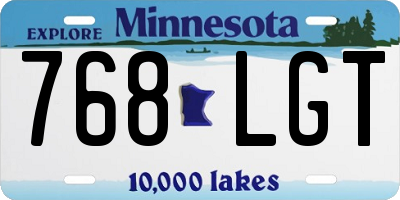 MN license plate 768LGT