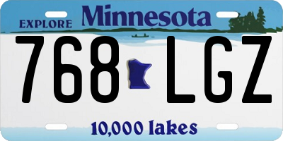 MN license plate 768LGZ