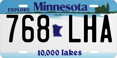 MN license plate 768LHA