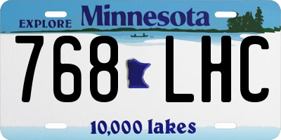 MN license plate 768LHC