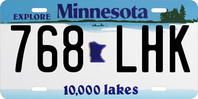 MN license plate 768LHK