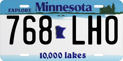 MN license plate 768LHO