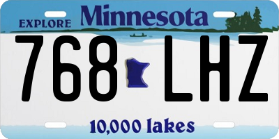 MN license plate 768LHZ