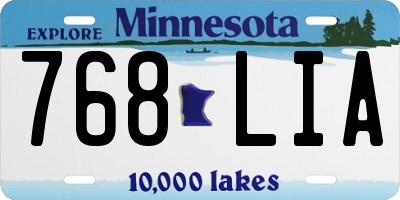 MN license plate 768LIA