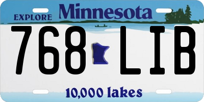 MN license plate 768LIB