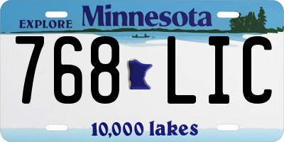 MN license plate 768LIC