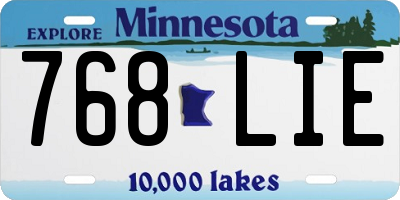 MN license plate 768LIE