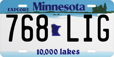 MN license plate 768LIG