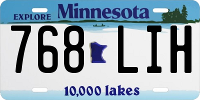 MN license plate 768LIH