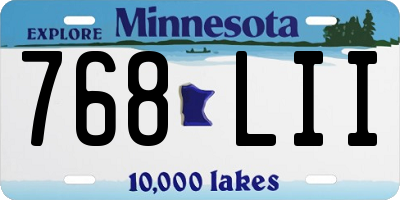 MN license plate 768LII