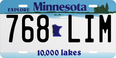 MN license plate 768LIM