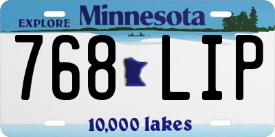 MN license plate 768LIP