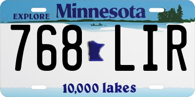 MN license plate 768LIR