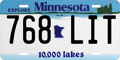 MN license plate 768LIT