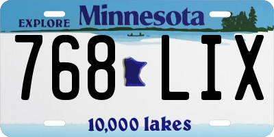 MN license plate 768LIX