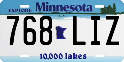MN license plate 768LIZ