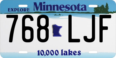 MN license plate 768LJF