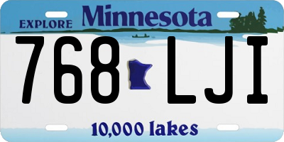 MN license plate 768LJI
